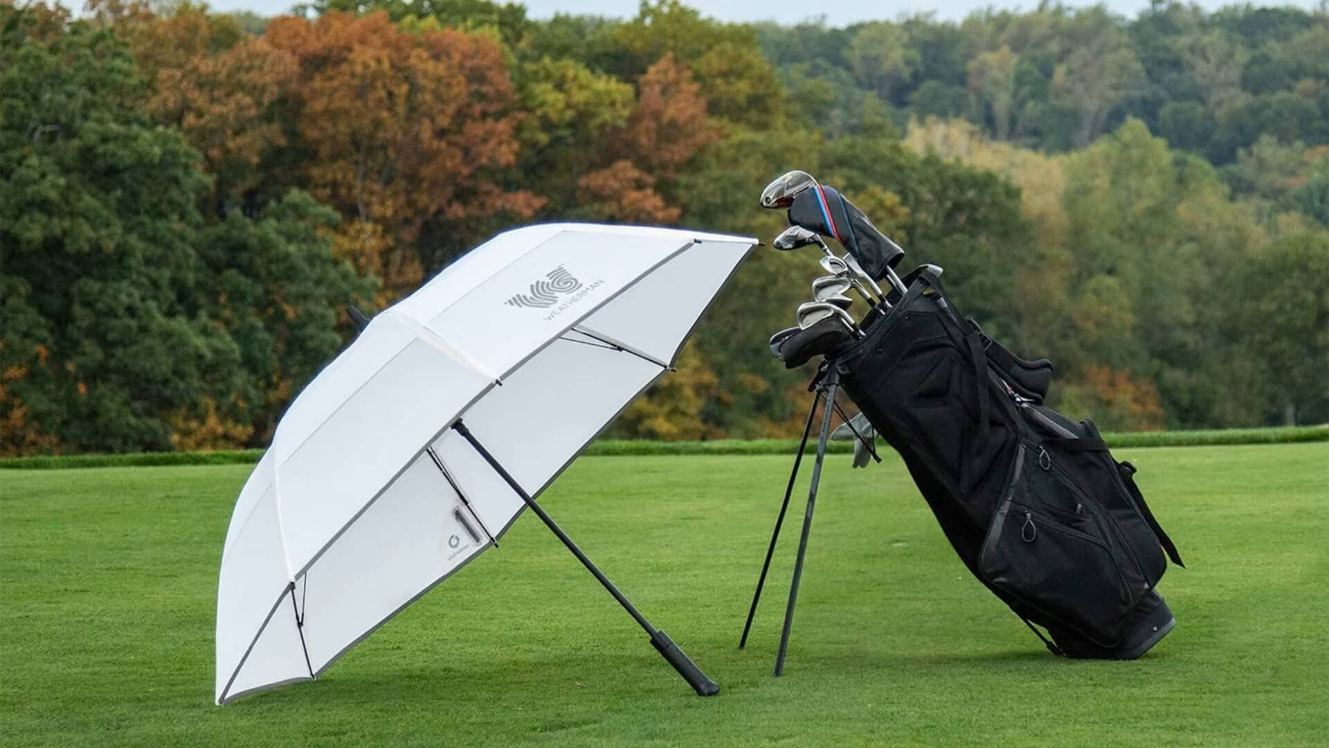 Golf umbrella on the golf course